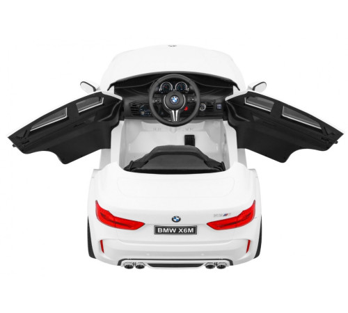 Дитячий електромобіль BMW X6M білий + пульт + EVA + вільний запуск + аудіо панель + LED Дитячий електромобіль BMW X6M білий + пульт + EVA + вільний запуск + аудіо панель + LED