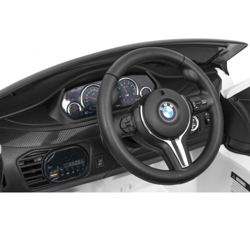 Дитячий електромобіль BMW X6M білий + пульт + EVA + вільний запуск + аудіо панель + LED Дитячий електромобіль BMW X6M білий + пульт + EVA + вільний запуск + аудіо панель + LED