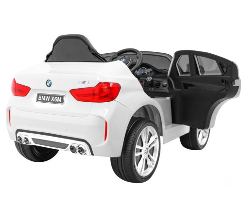 Дитячий електромобіль BMW X6M білий + пульт + EVA + вільний запуск + аудіо панель + LED Дитячий електромобіль BMW X6M білий + пульт + EVA + вільний запуск + аудіо панель + LED