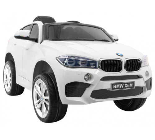 Дитячий електромобіль BMW X6M білий + пульт + EVA + вільний запуск + аудіо панель + LED Дитячий електромобіль BMW X6M білий + пульт + EVA + вільний запуск + аудіо панель + LED