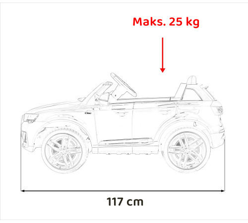 Дитяча акумуляторна машинка Audi Q7 NEW LIFT Червона Дитяча акумуляторна машинка Audi Q7 NEW LIFT Червона