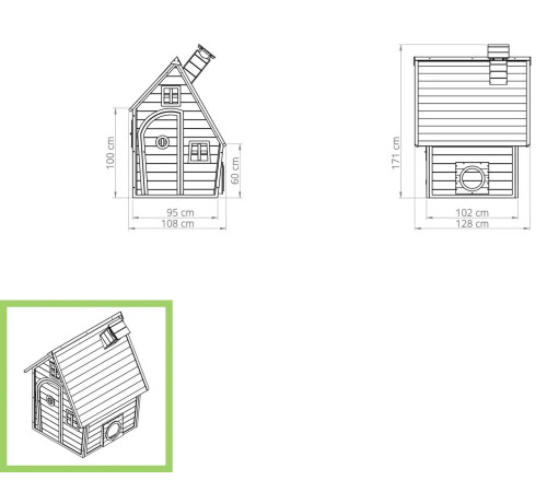 Будиночок дерев'яний EXIT Fantasia 100, бежевий