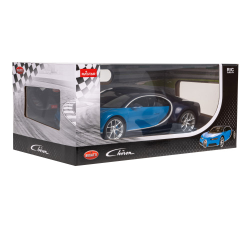 Bugatti Chiron blue RASTAR модель 1:14 Автомобіль на дистанційному керуванні + світлодіодні фари + пульт 2,4 ГГц Bugatti Chiron blue RASTAR модель 1:14 Автомобіль на дистанційному керуванні + світлодіодні фари + пульт 2,4 ГГц