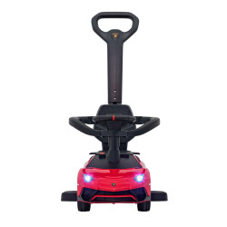 Дитячий толокар з ручкою Lamborghini Aventador SV Red Ride On Червоний