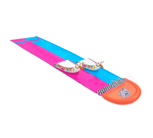 Гірка водна подвійна Bestway 52320 488 см, рожево-блакитна