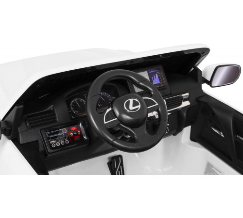 Lexus LX570 2-місний дитячий автомобіль Білий + Пульт + EVA Диски + Радіо MP3 + LED