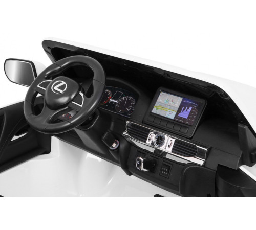 Lexus LX570 2-місний дитячий автомобіль Білий + Пульт + EVA Диски + Радіо MP3 + LED