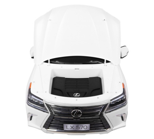 Lexus LX570 2-місний дитячий автомобіль Білий + Пульт + EVA Диски + Радіо MP3 + LED