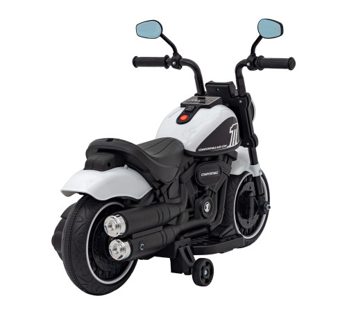 Дитячий акумуляторний мотоцикл Чоппер FASTER Білий + FM Радіо + Аудіо панель + LED Дитячий акумуляторний мотоцикл Чоппер FASTER Білий + FM Радіо + Аудіо панель + LED