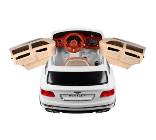 Дитячий автомобіль на акумуляторі Bentley Bentayga білий + колеса EVA + MP3 радіо + пульт дистанційного керування
