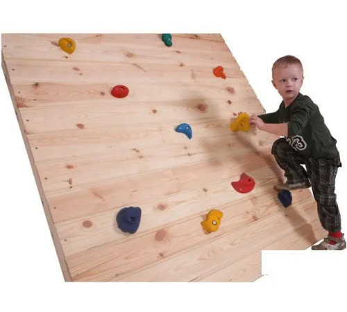 Набір зачепів для скеледрому пластикові 5 штук L-розмір з кріпленням - різнокольоровий