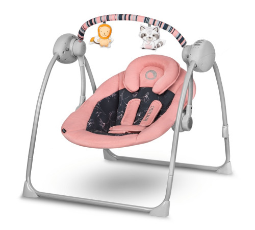 Дитяче крісло-гойдалка Lionelo RUBEN PINK BABY 69 х 63 х 70 см - рожева