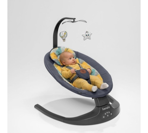 Крісло-гойдалка Lionelo RALF GREY WHITE 70 х 65 х 82 см - біло-сіра