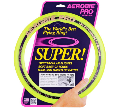 Літаючий диск фризбі AEROBIE Pro Yellow - жовтий Літаючий диск фризбі AEROBIE Pro Yellow - жовтий