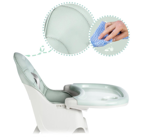 Стільчик для годування зі столиком Ricokids Milo 79 х 62 х 94 см - зелено-білий