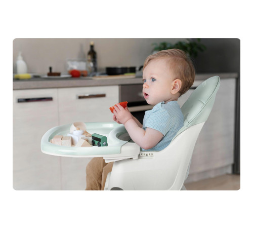 Стільчик для годування зі столиком Ricokids Milo 79 х 62 х 94 см - зелено-білий