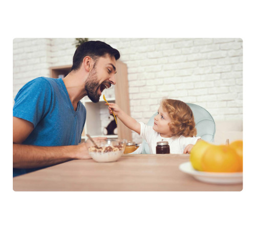 Стільчик для годування зі столиком Ricokids Milo 79 х 62 х 94 см - зелено-білий