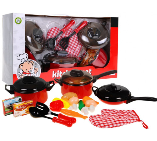 Дитячий набір Red Chef 3+ Кастрюлі + Кухонне начиння + Бутафорська їжа 22 шт. Дитячий набір Red Chef 3+ Кастрюлі + Кухонне начиння + Бутафорська їжа 22 шт.