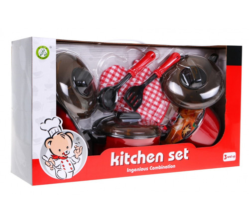 Дитячий набір Red Chef 3+ Кастрюлі + Кухонне начиння + Бутафорська їжа 22 шт. Дитячий набір Red Chef 3+ Кастрюлі + Кухонне начиння + Бутафорська їжа 22 шт.