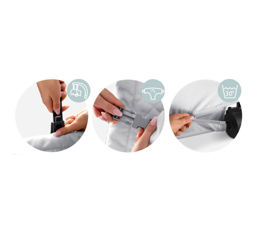 Крісло-гойдалка для немовлят Nukido з іграшками, 72 х 45,5 х 41-62 см - світло-сіра