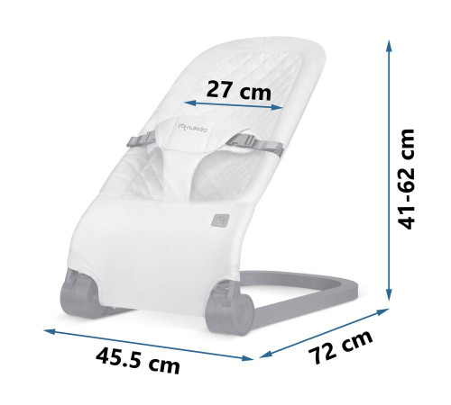 Крісло-гойдалка для немовлят Nukido з іграшками, 72 х 45,5 х 41-62 см - світло-сіра