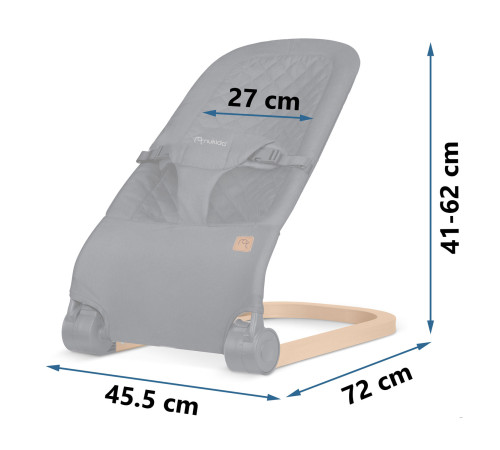 Крісло-гойдалка для немовлят Nukido, 72 х 45,5 х 41-62 см - темно-сіра