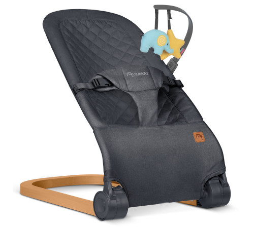 Крісло-гойдалка для немовлят Nukido, 72 х 45,5 х 41-62 см - темно-сіра