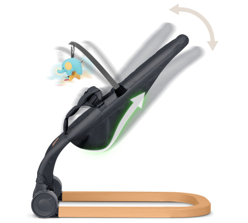 Крісло-гойдалка для немовлят Nukido, 72 х 45,5 х 41-62 см - темно-сіра