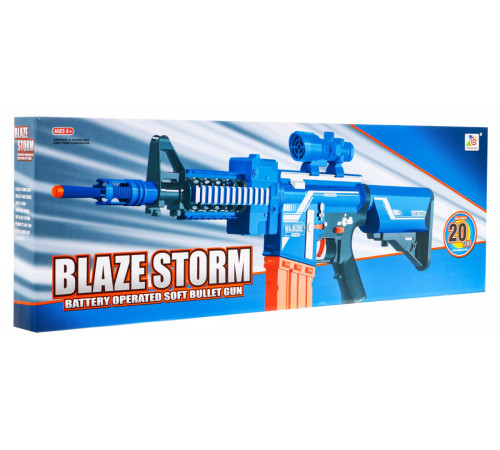 Дитяча автоматична рушниця 8+ Blaze Storm 20 довгих пінопластових куль + приціл Дитяча автоматична рушниця 8+ Blaze Storm 20 довгих пінопластових куль + приціл