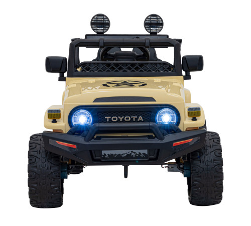 Toyota FJ Cruiser для дітей бежевий + пульт дистанційного керування + повний привід + LED аудіо + EVA + Free Start