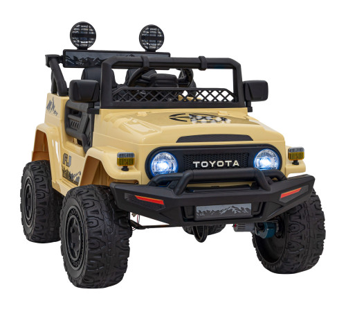 Toyota FJ Cruiser для дітей бежевий + пульт дистанційного керування + повний привід + LED аудіо + EVA + Free Start