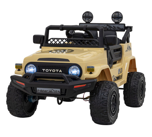 Toyota FJ Cruiser для дітей бежевий + пульт дистанційного керування + повний привід + LED аудіо + EVA + Free Start