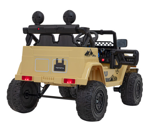 Toyota FJ Cruiser для дітей бежевий + пульт дистанційного керування + повний привід + LED аудіо + EVA + Free Start