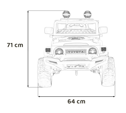 Toyota FJ Cruiser для дітей бежевий + пульт дистанційного керування + повний привід + LED аудіо + EVA + Free Start