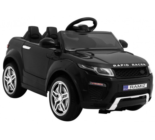 Дитячий електромобіль Rapid Racer Black + Пульт + Вільний старт + EVA + MP3 LED Дитячий електромобіль Rapid Racer Black + Пульт + Вільний старт + EVA + MP3 LED