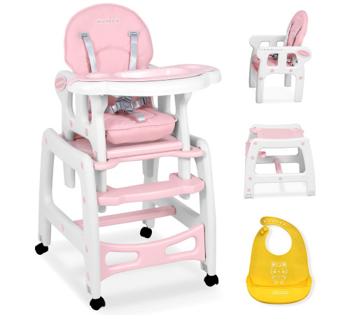 Стільчик для годування 5-в-1 Ricokids Sinco 57,5 х 104 см - рожево-білий Стільчик для годування 5-в-1 Ricokids Sinco 57,5 х 104 см - рожево-білий