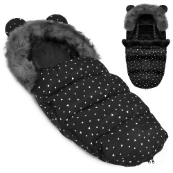 Конверт Elmi Ricokids для коляски та санок, 95 х 48 см - чорно-білий