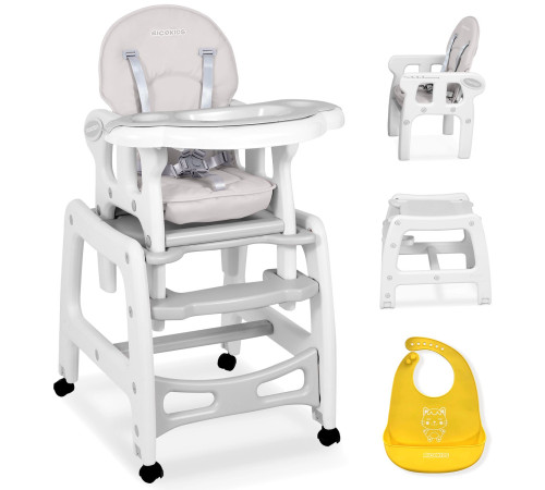 Стільчик для годування 5-в-1 Ricokids Sinco 57,5 х 104 см - сіро-білий Стільчик для годування 5-в-1 Ricokids Sinco 57,5 х 104 см - сіро-білий