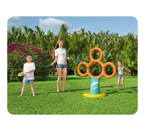 Стійка для фрисбі з обручами для дітей Bestway 122 x 64 x 135 см - різнокольорова