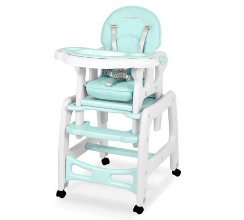Стільчик для годування 5-в-1 Ricokids Sinco 57,5 х 104 см - бірюзово-білий Стільчик для годування 5-в-1 Ricokids Sinco 57,5 х 104 см - бірюзово-білий