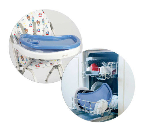 Стільчик для годування Ricokids Eldo біло-блакитний Стільчик для годування Ricokids Eldo біло-блакитний