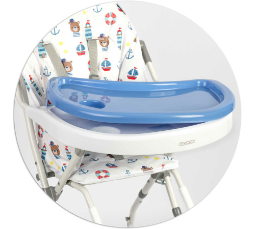 Стільчик для годування Ricokids Eldo біло-блакитний Стільчик для годування Ricokids Eldo біло-блакитний