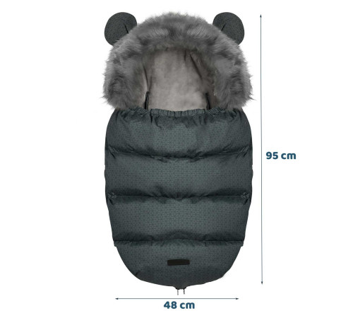 Конверт Elmi Ricokids для коляски та санок, 95 х 48 см - графітовий