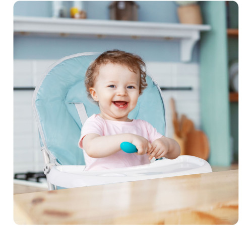 Стільчик для годування Ricokids Fando біло-блакитний Стільчик для годування Ricokids Fando біло-блакитний