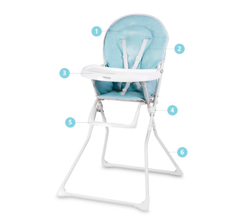 Стільчик для годування Ricokids Fando біло-блакитний Стільчик для годування Ricokids Fando біло-блакитний
