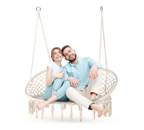 Гойдалка двомісна Outtec Boho, 130 х 75 см - бежева