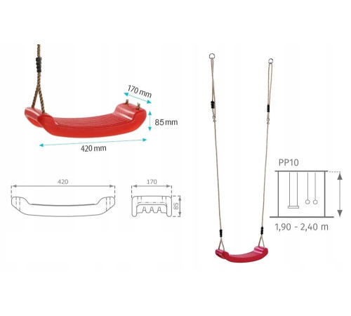 Гойдалка WCG BLOW, 42 x 17 x 8,5 см - червона Гойдалка WCG BLOW, 42 x 17 x 8,5 см - червона