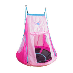 Гойдалка-гніздо з наметом Hudora 72153 Nest Swing Heart 110 см - рожева