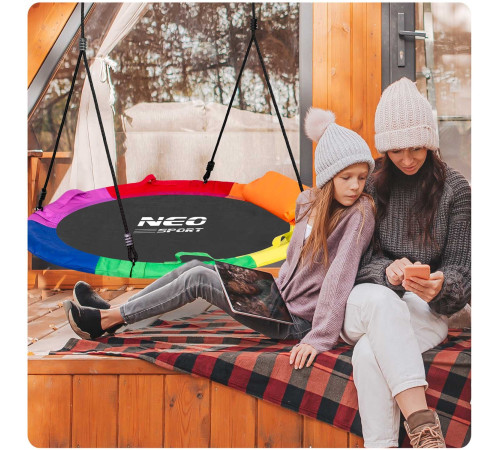 Гойдалка Гніздо лелеки Neo-Sport Swingo XXL 95 см - різнокольорова Гойдалка Гніздо лелеки Neo-Sport Swingo XXL 95 см - різнокольорова