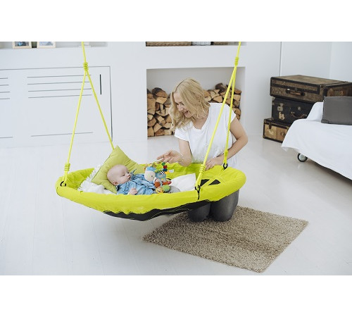 Гойдалка Hudora 72156 Nest Swing 110 см - зелено-чорна Гойдалка Hudora 72156 Nest Swing 110 см - зелено-чорна